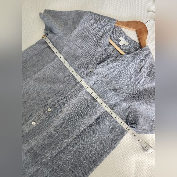 J. Jill Blue Linen Midi Dress with V-Neck - Picture 4 of 8